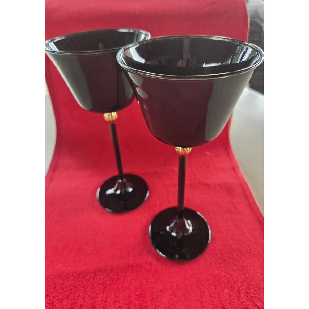 Anthropologie Halloween Martin Midnight Creatures Wine Glasses